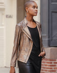 Metallic Liquid Leather™ Textured Signature Jacket - Copper