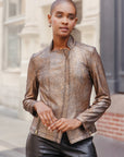 Metallic Liquid Leather™ Textured Signature Jacket - Copper