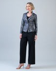 Metallic Liquid Leather™ Textured Signature Jacket - Gunmetal Silver