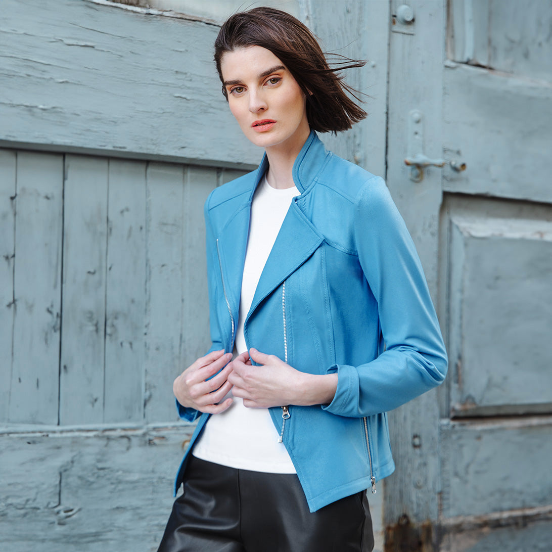 Womens Extra Large Sky Blue Leather Jacket Womens Extra Large Sky Blue Leather Jacket