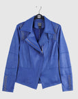 Liquid Leather™ Studded Jacket - Cobalt