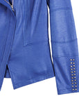 Liquid Leather™ Studded Jacket - Cobalt