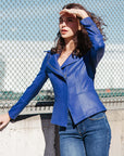 Liquid Leather™ Studded Jacket - Cobalt