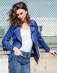 Liquid Leather™ Studded Jacket - Cobalt