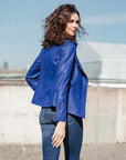 Liquid Leather™ Studded Jacket - Cobalt
