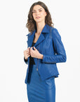 Liquid Leather™ Studded Jacket - Cobalt