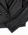 Liquid Leather™ Cropped Tuxedo Blazer - Black - Final Sale!