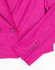 Liquid Leather™ Cropped Tuxedo Blazer - Magenta - Final Sale!