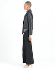 Liquid Leather™ Cropped Tuxedo Blazer - Black - Final Sale!