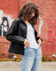 Liquid Leather™ Sheen Button Closure Pocket Jacket - Black - Limited Sizes!