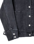 Denim Stretch - Button Closure Pocket Jacket - Black - Final Sale!