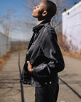Denim Stretch - Button Closure Pocket Jacket - Black - Final Sale!