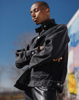 Denim Stretch - Button Closure Pocket Jacket - Black - Final Sale!