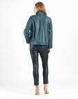 Liquid Leather™ Button Closure Pocket Jacket - Hunter Green - Limited Sizes!