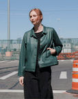 Liquid Leather™ Button Closure Pocket Jacket - Hunter Green - Limited Sizes!
