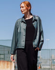 Liquid Leather™ Button Closure Pocket Jacket - Hunter Green - Limited Sizes!