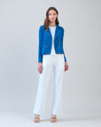 Soft Suede - Architectural Moto Jacket - French Blue