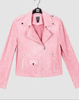 Soft Suede - Architectural Moto Jacket - Mauve - Clara Sunwoo