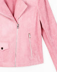 Soft Suede - Architectural Moto Jacket - Mauve