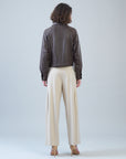 Liquid Leather™ Cropped Cargo Jacket - Brown
