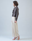 Liquid Leather™ Cropped Cargo Jacket - Brown