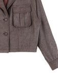 Liquid Leather™ Cropped Cargo Jacket - Brown