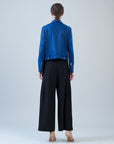 Liquid Leather™ Zip Cuff Moto Waist Jacket - Cobalt