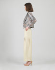 Sequin Knit - Moto Waist Jacket - Champagne