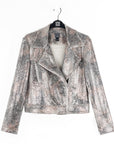Sequin Knit - Moto Waist Jacket - Champagne