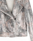 Sequin Knit - Moto Waist Jacket - Champagne
