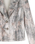 Sequin Knit - Modern Button Blazer - Champagne