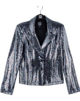 Shimmer Sequin - Modern Button Blazer - Gunmetal - Limited Sizes