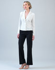 Sequin Knit - Modern Button Blazer - Ivory