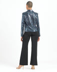 Shimmer Sequin - Modern Button Blazer - Gunmetal - Limited Sizes