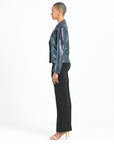 Shimmer Sequin - Modern Button Blazer - Gunmetal - Limited Sizes