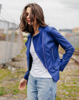 Liquid Leather™ Biker Jacket - Cobalt
