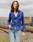 Liquid Leather™ Biker Jacket - Cobalt