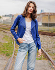 Liquid Leather™ Biker Jacket - Cobalt