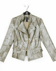 Liquid Leather™ Textured Biker Jacket - Crocodile