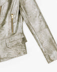 Liquid Leather™ Textured Biker Jacket - Crocodile