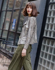 Liquid Leather™ Textured Biker Jacket - Crocodile