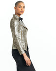 Liquid Leather™ Textured Biker Jacket - Crocodile