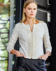 Liquid Leather™ Ruched Detail Jacket - Ivory - Final Sale!