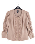 Liquid Leather™ Ruched Detail Jacket - Taupe - Final Sale - Clara Sunwoo