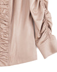 Liquid Leather™ Ruched Detail Jacket - Taupe - Final Sale - Clara Sunwoo