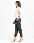 Liquid Leather™ Ruched Detail Jacket - Ivory - Final Sale!
