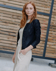 Liquid Leather™ Ruched Detail Jacket - Black