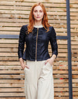 Liquid Leather™ Ruched Detail Jacket - Black - Clara Sunwoo