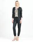 Liquid Leather™ Ruched Detail Jacket - Black