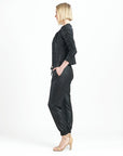 Liquid Leather™ Ruched Detail Jacket - Black